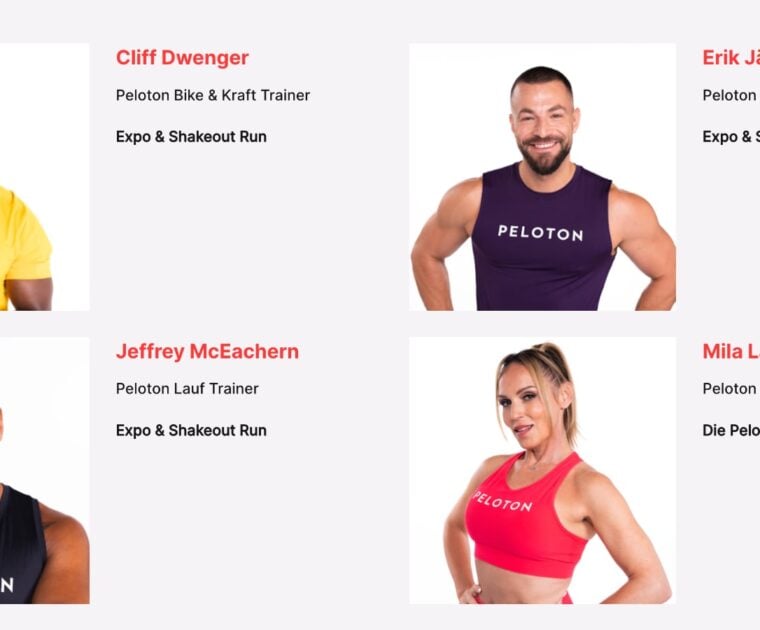 The Peloton instructors taking part in events.