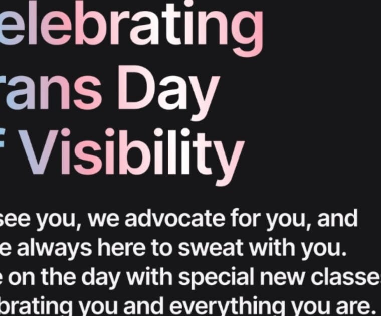 Peloton Transgender Day of Visibility classes for 2026.