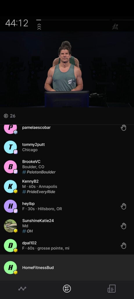 he new leaderboard tab on Android, showing riders in the class with hand icons for sending high fives.