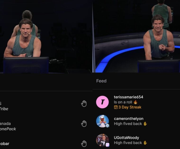 Leaderboard & high fives on the Peloton Android app.