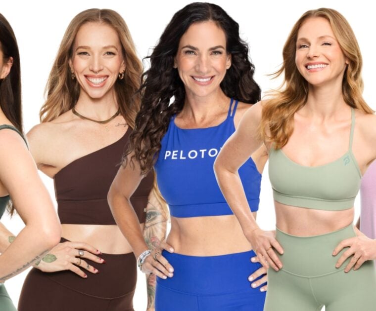 Peloton Yoga instructors teaching classes in Bryant Park.
