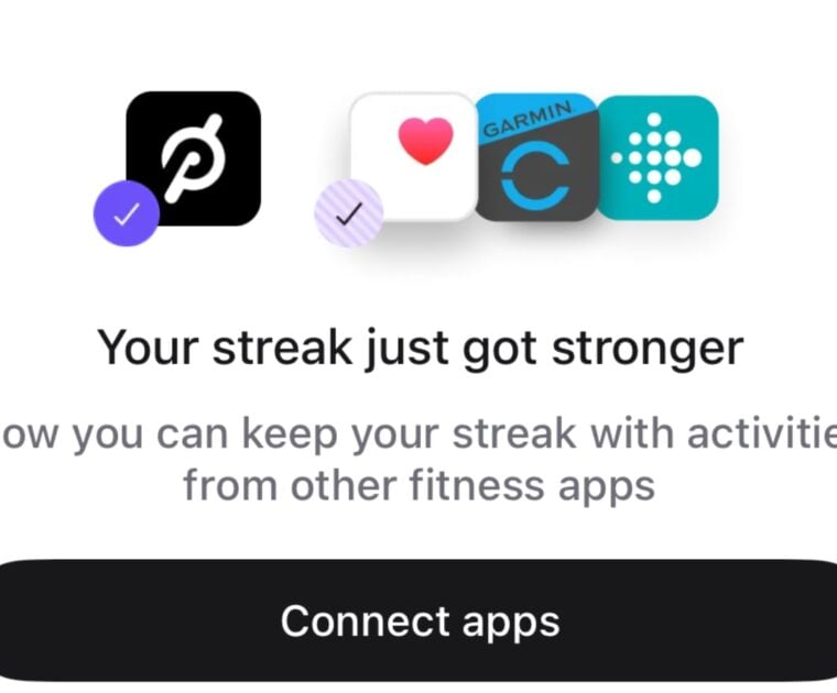Peloton alert about the change to streaks and third party workouts.
