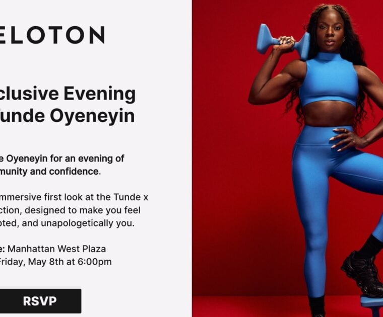 Preview event for Tunde's apparel collection at Peloton