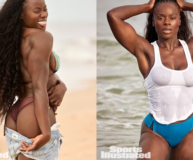 Tunde Oyeneyin in Sports Illustrated Swimsuit Edition. Image credit Tunde IG / Sports Illustrated.