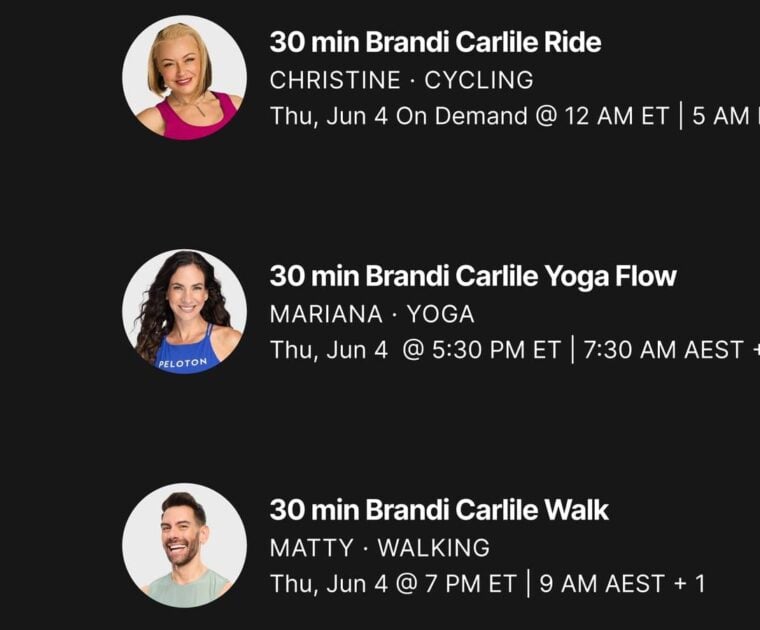 Peloton's Brandi Carlile artist series classes.