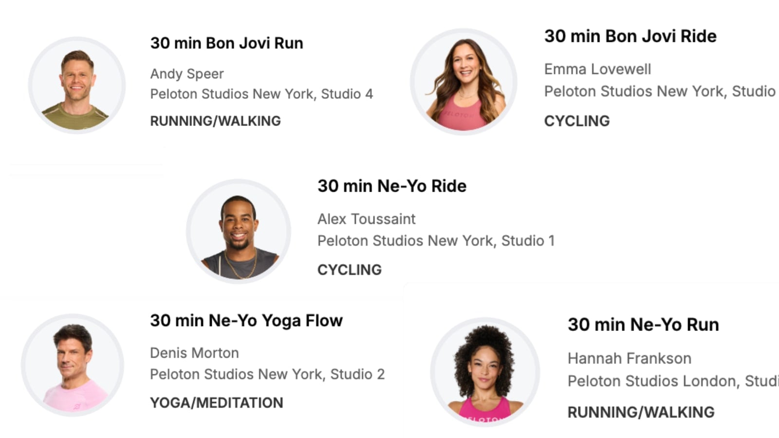 Peloton’s July 2026 artist series classes will feature Bon Jovi and Ne-Yo