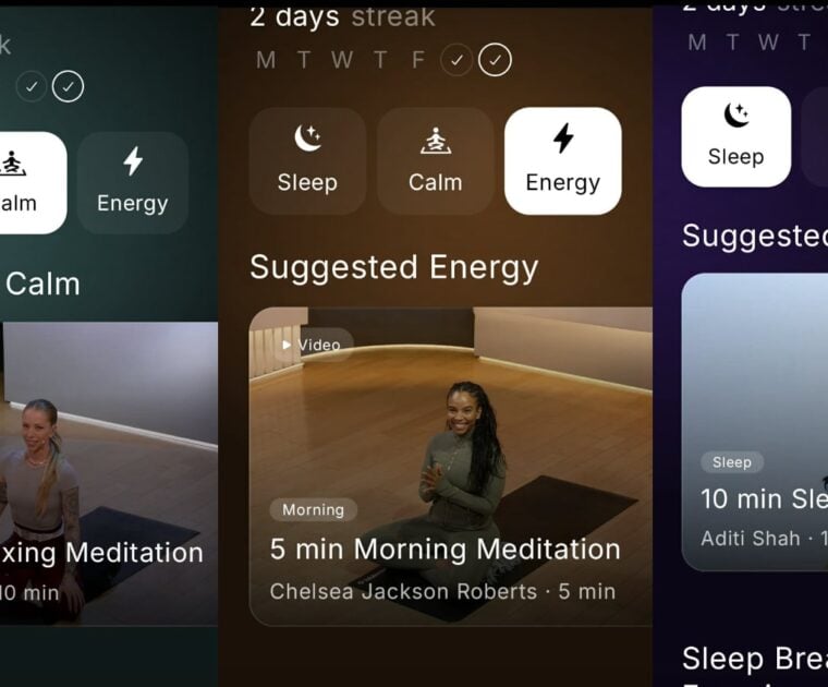 Peloton's Breathwrk app on Android with Peloton content