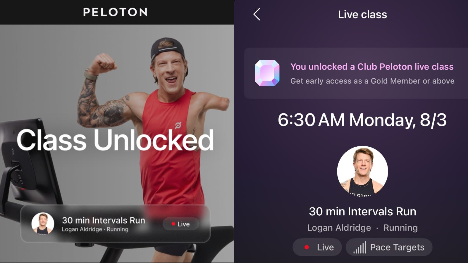 Club Peloton live class with Logan Aldridge