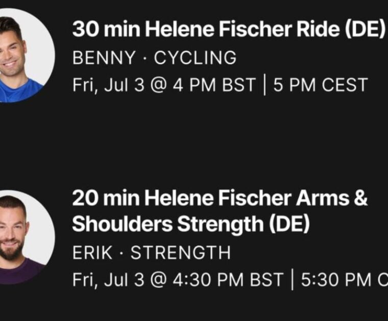 Peloton's Helene Fischer artist series classes