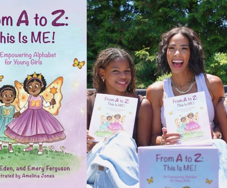 Kirsten Ferguson with daughters Eden and Emery announce their new book, "From A to Z: This Is Me! An Empowering Alphabet for Young Girls"