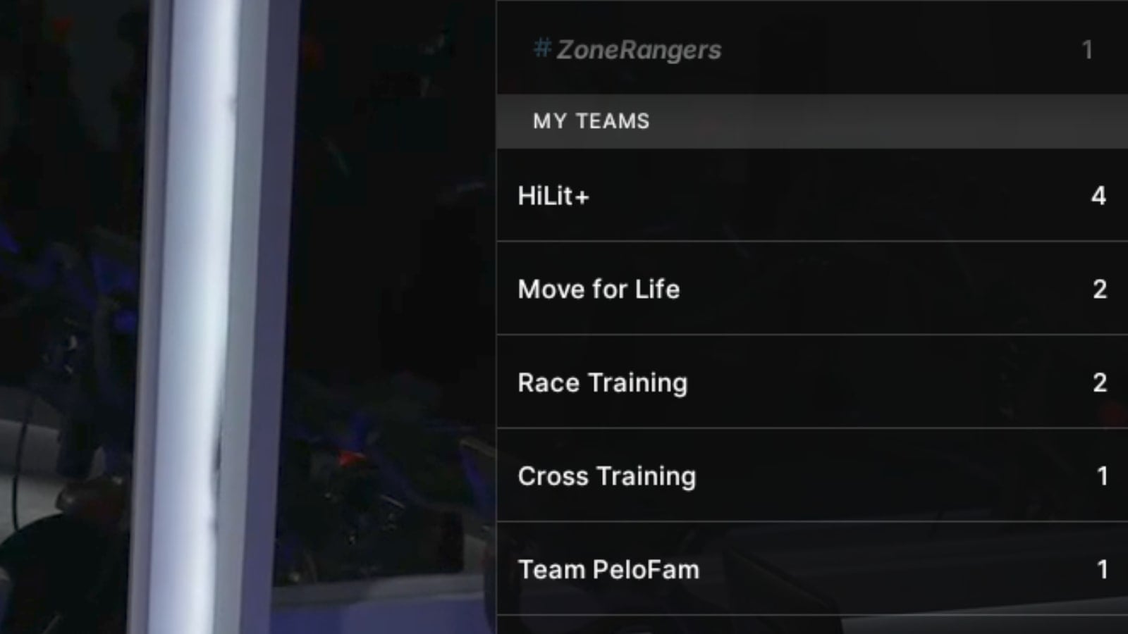 Close up on a list of teams on the leaderboard