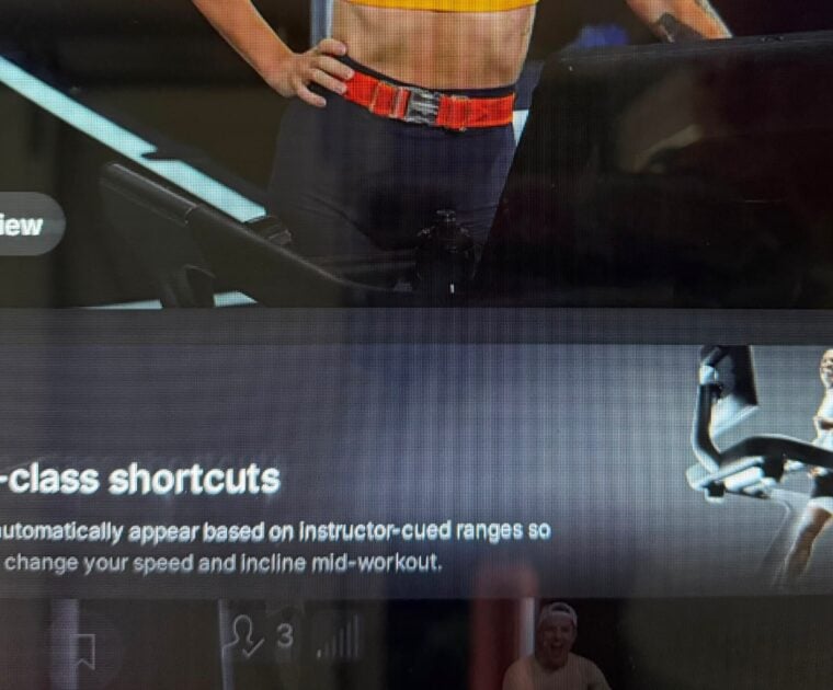 Peloton announced the updated shortcuts with a message on Tread & Tread+