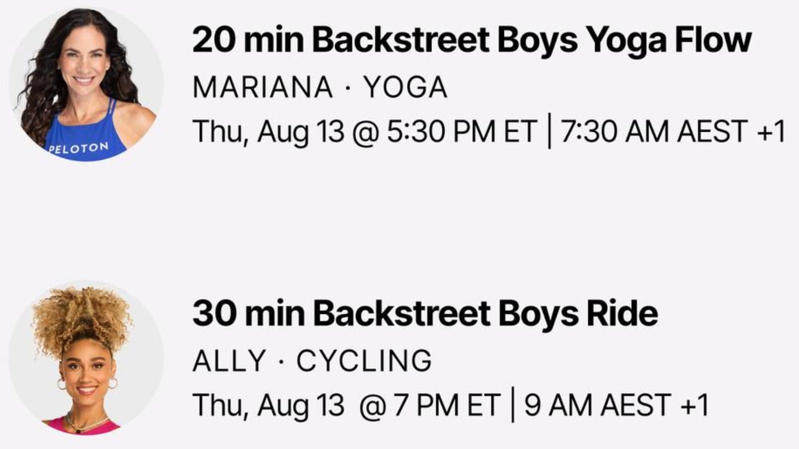 Peloton Backstreet Boys artist series