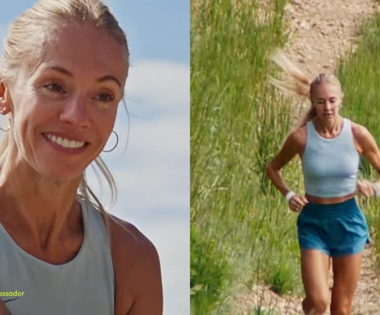 Peloton instructor Becs Gentry. Image credit HOKA.