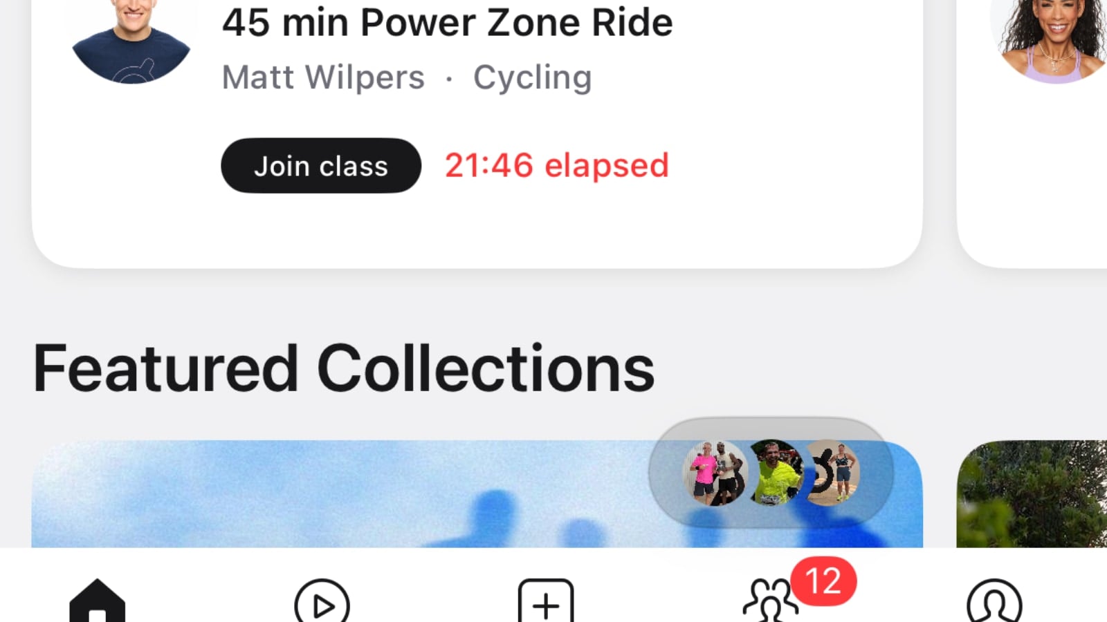 Icons for people currently working out