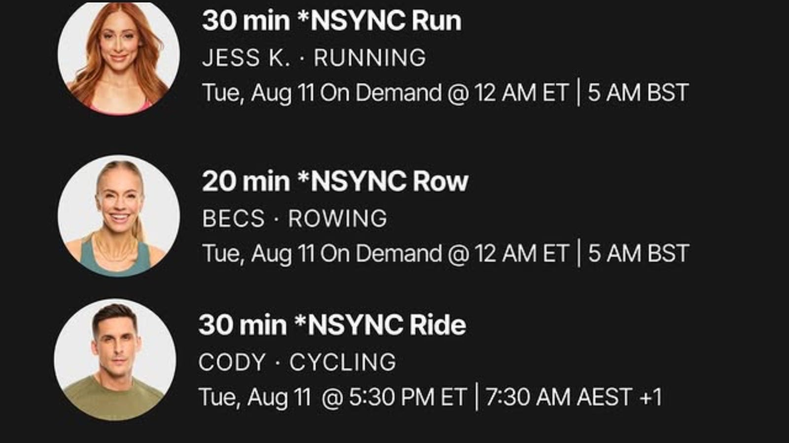 Peloton NSYnc artist series classes