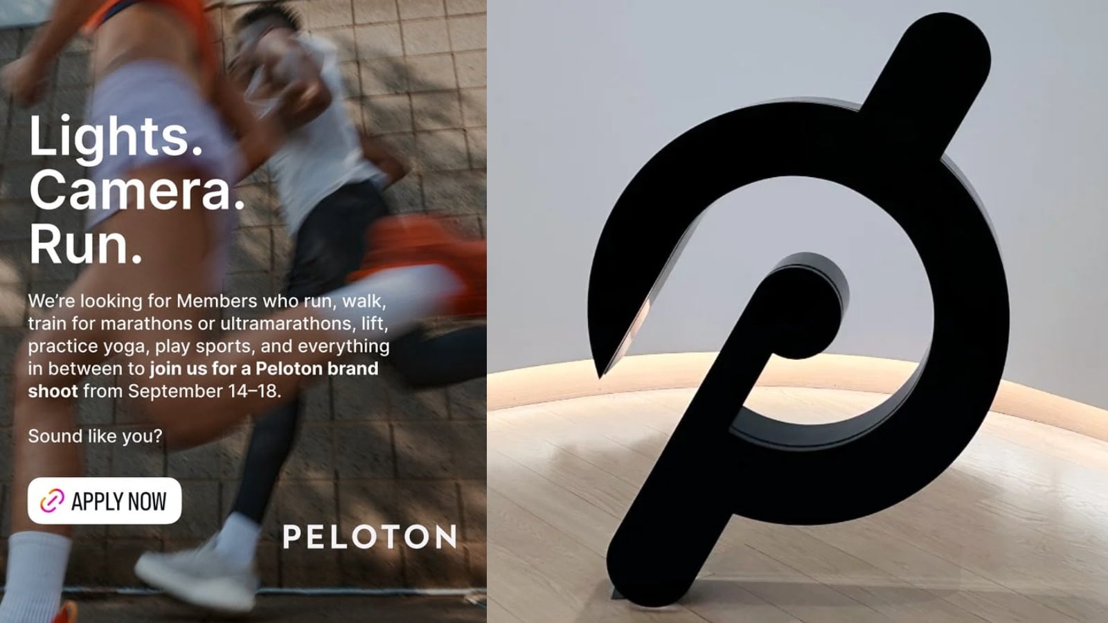 Casting call for a Peloton shoot in September 2026