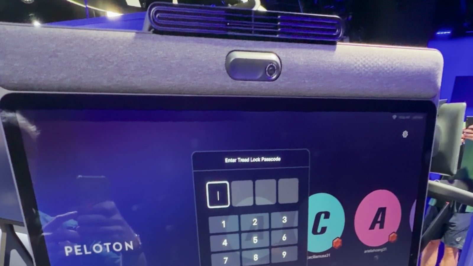Larger screen, fan, sonos audio, and upgraded movement tracker camera on Peloton Tread Vision