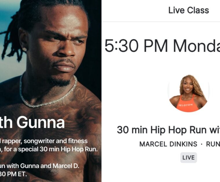 Gunna Peloton class with Marcel Dinkins