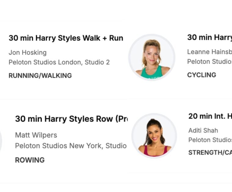 Harry Styles Peloton classes