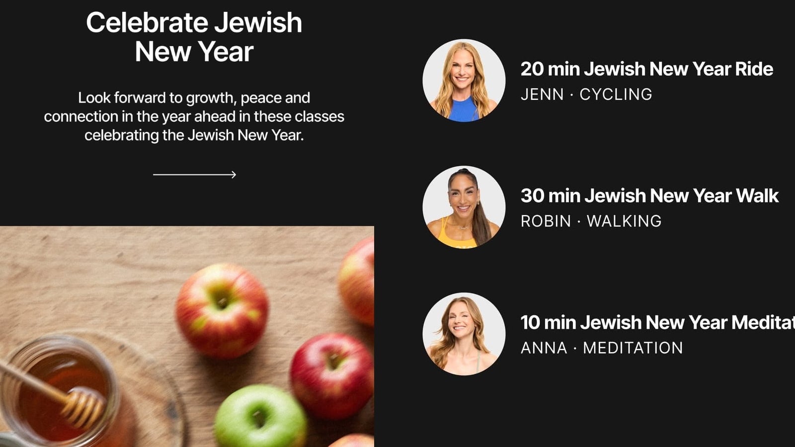 Peloton Jewish New Year classes for 2026