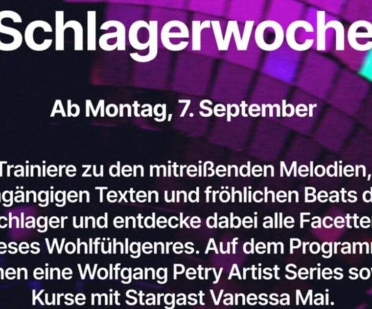 Peloton Schlager Week classes