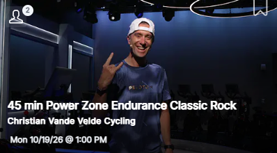 Christian Vande Velde's Power Zone Ride from October 19, 2026