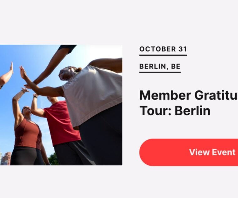 Peloton Member Gratitude Run Tour with Berlin Event