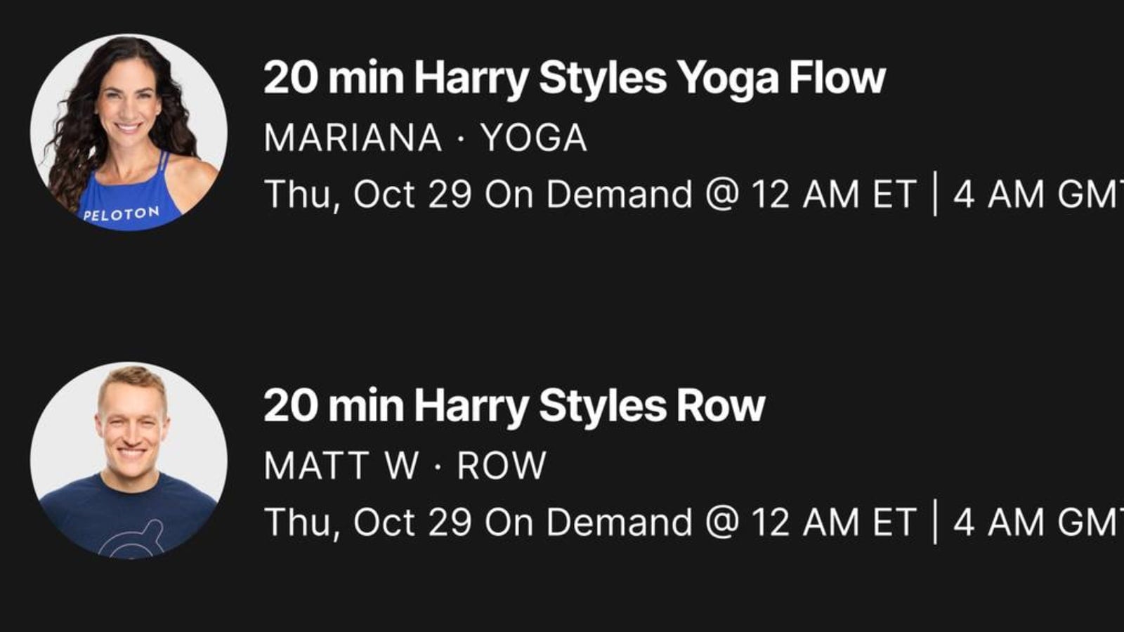Peloton Harry Styles artist series