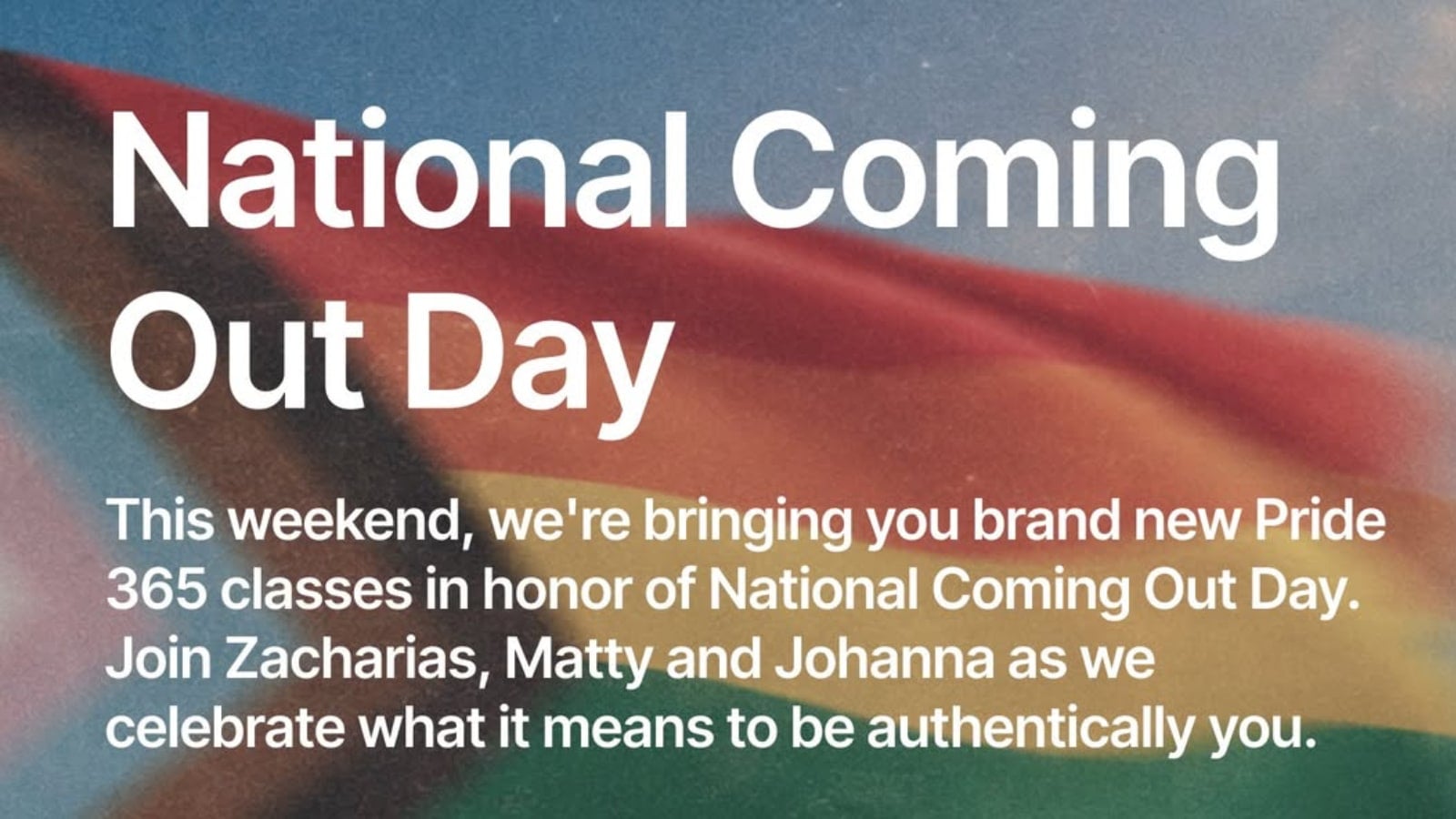 Peloton's 2026 National Coming Out Day classes